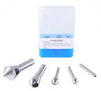 Accusize Industrial Tools 5 pc 90 Deg 0-Flute HSS Countersink & Deburring Tool Set, Pilotless Type, 0206-0490