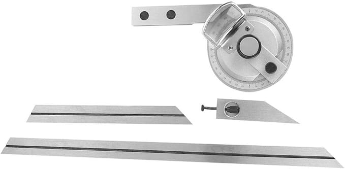 Universal Bevel Protractor, 360° Steel Angle Finder Measuring Ruler W/Magnifying Glass Angle Measuring Protractor