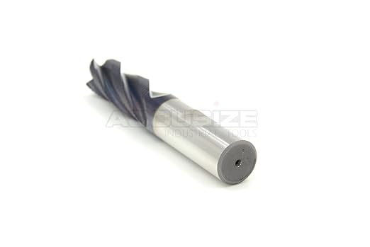Accusize Industrial Tools 5/8'' Fine Tooth M42 8% Cobalt Tialn Roughing End Mill, 5/8'' Shk Dia, 1-5/8'' Flute Length, 3-3/4'' Oal, 4 Flute, 1104-0058