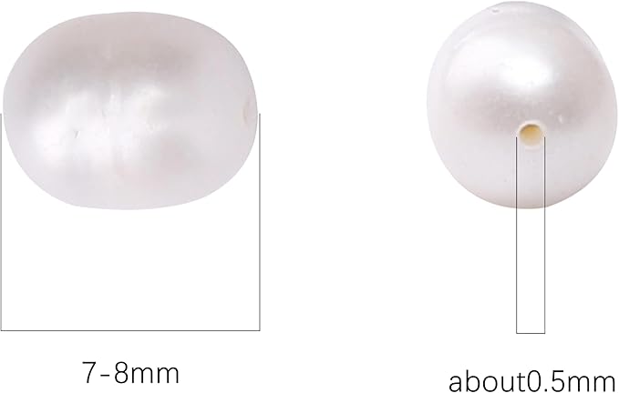 Natural Pearl Beads Rice 7-8mm White Freshwater Cultured Loose Gemstone Beads for DIY Jewelry Making 13.8''/Strand HQ