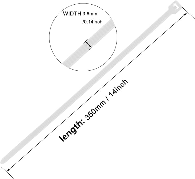 14 Inch Zip Ties Garden Green 1000 PCS, 40 Lbs- Heavy Duty Tensile Strength, Nylon PA66 UV Resistant Cable Ties for Indoor and Outdoor Use - Ideal for object bundling and fastening