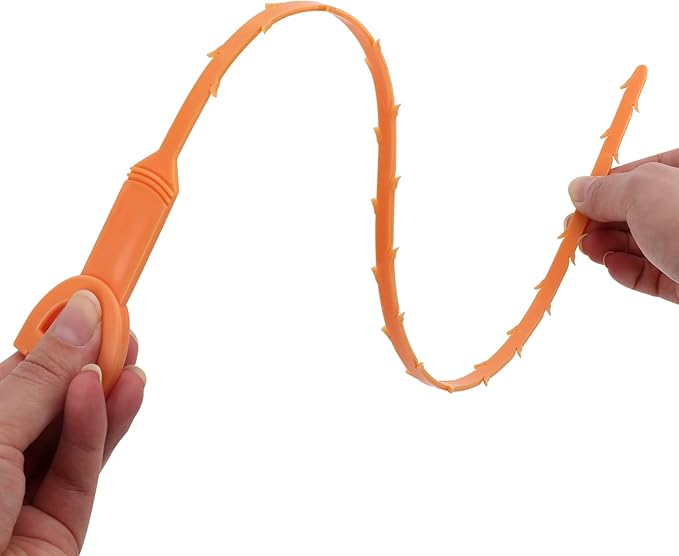 Amazon Basics Flexible Drain Clog Remover Snake Tool, Effective for Hair and Debris Cleaning, 19.6-Inch, 12 Pack