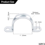 30 PCS 1 Inch Reinforced Rigid Pipe Strap,2 Holes U Bracket Cable Clamp Hanger,Zinc Coated Tension Tube Clip,Conduits Strap Clamps for Pipe Fixing on Various Surfaces,30 PCS(25 mm)