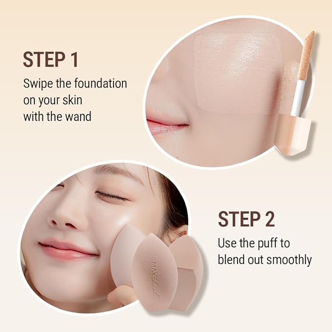 1.P.L AMPOULE GLOW FOUNDATION dewy glowy finish, liquid foundation with wand, all day coverage, blendable, 28g 0.99 fl Oz [21-N CLARITY]