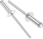 (110Pcs) 3/16" x1" Aluminum Blind Rivets, 4.8 x 25mm Pop Rivets,Rivets for Metal,Silver-(VG10112)