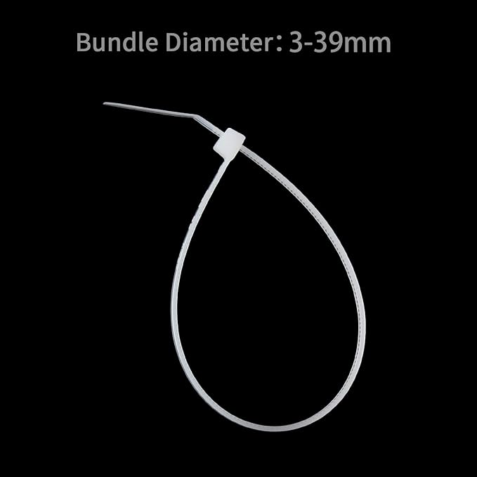 XINGO 100PCS Cable Zip Ties Heavy Duty, Premium Nylon Plastic Wire Ties with 50 Pounds Tensile Strength, Self-Locking Black Nylon Zip Ties for Indoor and Outdoor (6 inch, White)