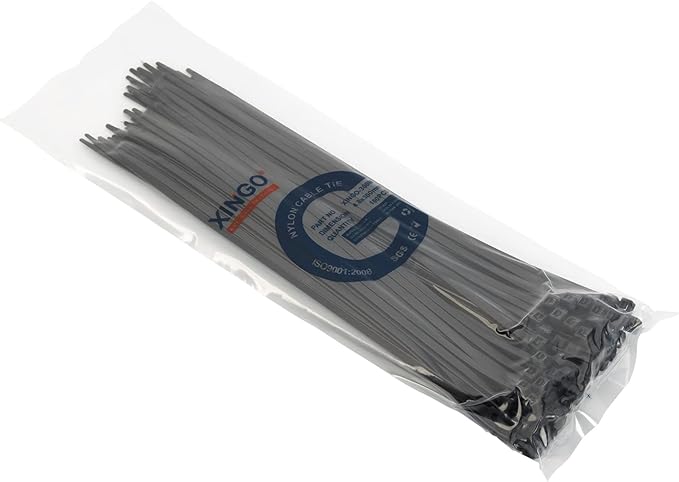 XINGO 100PCS Cable Zip Ties Heavy Duty, Premium Nylon Plastic Wire Ties with 50 Pounds Tensile Strength, Self-Locking Black Nylon Zip Ties for Indoor and Outdoor (12 inch, Black)
