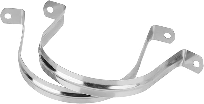 50Pcs M100 Stainless Steel Pipe Strap, 4 Inch Stainless Steel Clamp, Two Hole Strap, U Bracket Tube Clip for Water Pipes, Cables