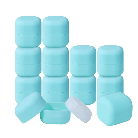 0.25 oz（7g） Empty Lip Balm Square Containers Tubes Lipstick 12 Pieces for Make Natural Lip Balm Lip Care - DIY & BPA FREE (Blue)-VeraVaultWomen