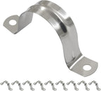 Hordion 10Pcs 1-9/16" Two Hole Strap U Bracket, M40 Rigid Pipe Strap Stainless Steel Conduit Clamp for Fixing Pipe