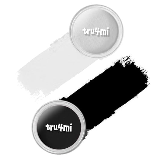'-Water Activated Eyeliner Black & White “YinYang” 2 in 1 -Wet Liner Makeup - Smudge Proof Face Body Paint - Great for Cosplay, Holiday, Party - Skin Safe & Child Friendly -10g/container