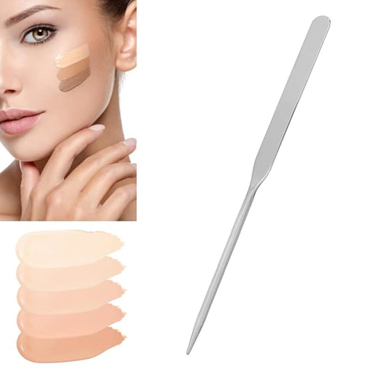 Stainless Steel Makeup Spatula, Liquid Foundation Spatula Stainless Steel Ergonomic Nail Art Stirring Tool Makeup Artist Makeup Tool-VeraVaultWomen