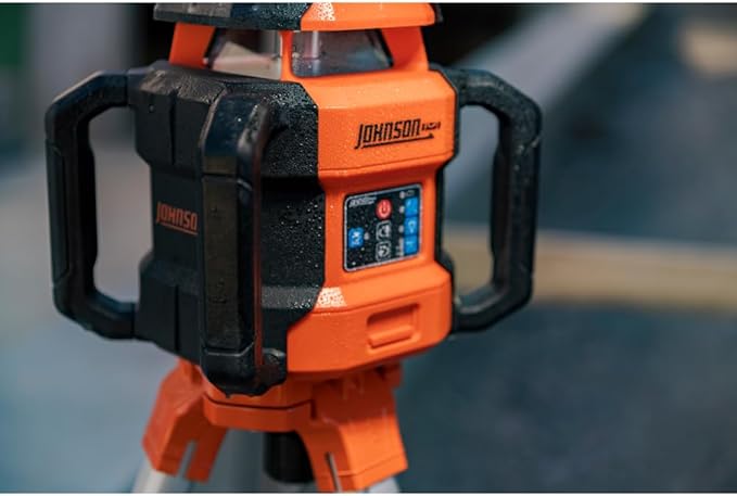 Johnson Level & Tool JRT300-RDHV-K Self-Leveling Red Dual Slope Rotary Laser Kit, 4,000FT Range, Hard-shell Carry Case, Lithium Ion Batteries, Magnetic Target, Laser Detector, Remote Control