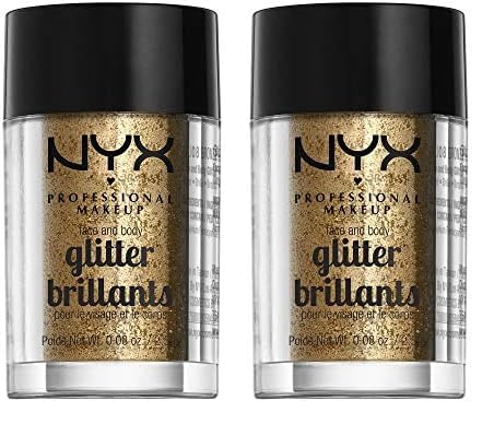 NYX PROFESSIONAL MAKEUP Face & Body Glitter, Bronze (Pack of 2)