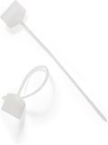 6 in Marker Nylon Cable Ties, Plastic Water Proof Tags, Self-Locking Written-on Cable Marker, Security Seals Label for Cabling, Wire Marking Label, Shipping Hanging Tags - White/ 100pcs