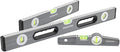 WORKPRO Torpedo Level, 3-Piece Spirit Level Set, 9"(Magnetic), 16"(Non-magnetic), 24"(Non-magnetic), Bubbles Measuring, Clear, Green.