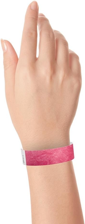 1,000 WristCo Cranberry Tyvek Wristbands for Events - Comfortable Tear Resistant Paper Bracelets ID Wrist Bands for Concerts Festivals Admission Party Identification