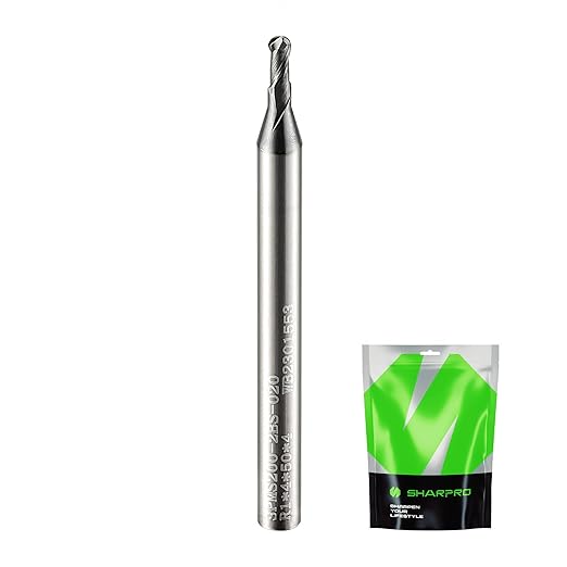 Carbide Ball Nose End Mill 2 Flute 4mm SHK. 2mm Cutting Dia. 3D Carving, High-Speed and Deep Cutting, AlCrN Coated, Apply for Alloy Steel, Stainless Steel and Various Cast Iron.