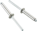 80pcs 3/16" x3/4" Stainless Blind Rivets,Pop Rivets,304 Stainless Steel Grip and Steel Mandrel,4.8 x 19mm