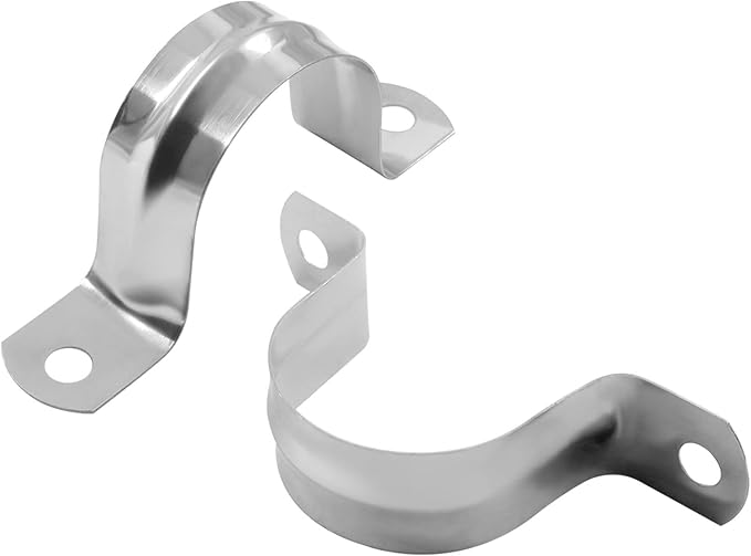Hordion 16Pcs 1-3/8" Two Hole Strap U Bracket, M35 Rigid Pipe Strap Stainless Steel Conduit Clamp for Fixing Pipe