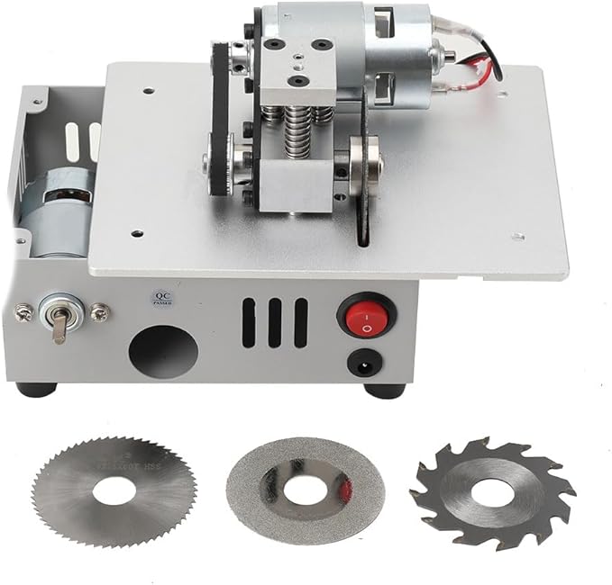 Multi-Functional Mini Table Saw for Crafts, Portable Desktop Electric Saw – Speed & Angle Adjustable for Wood/PCB/Acrylic/Plastic Cutting, 96W