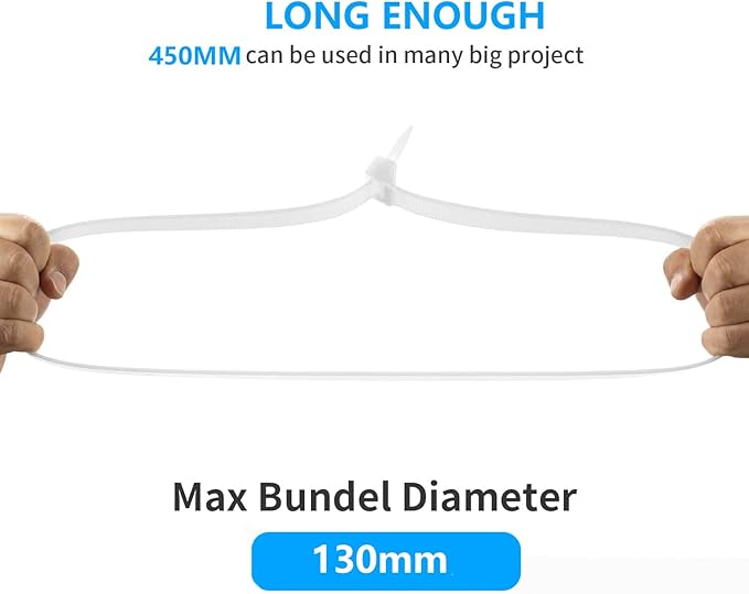 18 inch Brown Zip Ties Heavy Duty 100 PACK, 200 LBS Ultra Exclusive Strong Plastic Wire Ties, Large Cable Ties Extra Long Tie Wraps, Indoor and Outdoor UV Resistant