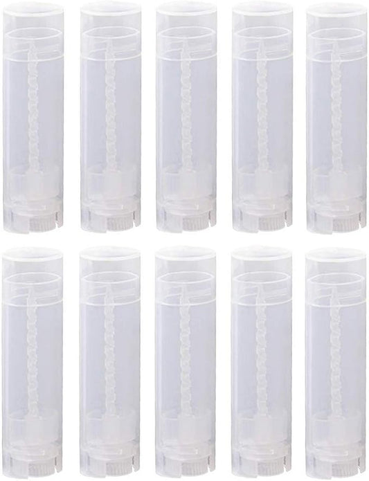10PCS 4.5g/4.5ml Empty DIY Lip Tubes Holder Containers Vial Refillable PP Plastic Deodorant Crayon Travel Tube Pipe Bottle Lip Gloss Case DIY Lip Balm Gifts For Women Lady Girls(Transparent)-VeraVaultWomen