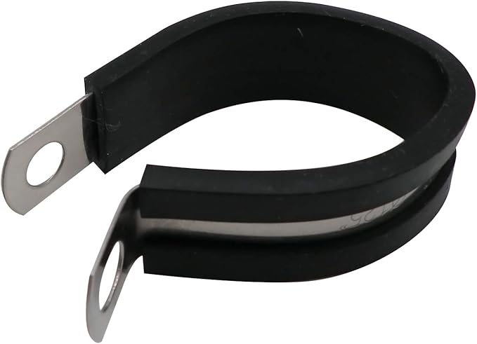 1" Cable Clamp Stainless Steel Rubber Cushioned Insulated Metal Clamp, Tube Holder for Tube, Pipe or Wire Cord Installation (12 Pack)