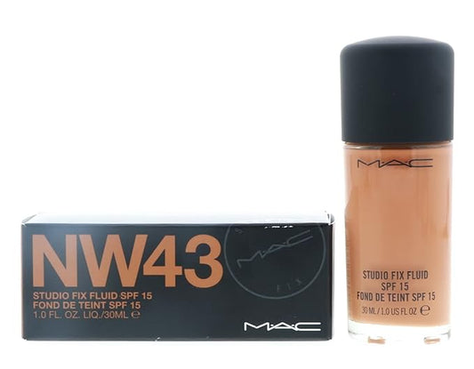M.A.C. Studio Fix Fluid Foundation SPF 15 Boxed, NW43, 1 Count (A10)-VeraVaultWomen
