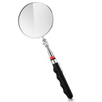 1 Pcs Telescoping Inspection Mirror Mechanics Automotive Tool with Long Handle Extendable Mirror on a Stick for Technicians Mechanics Contractors Checking Observation(Black,85mm Round)