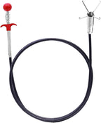 Drain Snake, 61 inch plumbing snake，Sink Snake Drain Clog Remover for Sewer Kitchen Bathroom