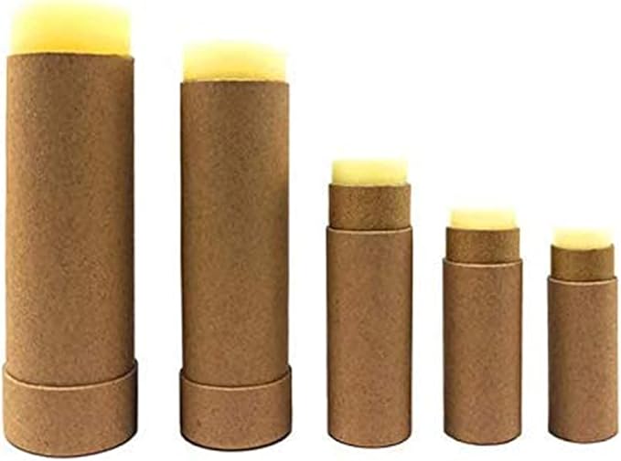 10 Pcs 2 Oz Paperboard Lip Balm Tubes Cardboard Tubes Empty DIY Lipstick Tube Refillable Lip Gloss Container Solid Perfume Tubes 60g Chapstick Container for Cosmetic Samples Deodorant(Brown)-VeraVaultWomen