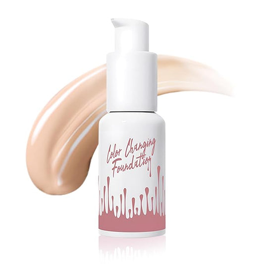 Color Changing Foundation Liquid, Skintone Matching Foundation, Full Coverage, Long Lasting, Lightweight Coverage, Oil Free and Silicon Free, Double Wear, Lightening, Sweat and Water Resistant-VeraVaultWomen