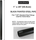 GeilSpace 1" × 20" Pre-Cut Black Metal Pipe, Industrial Steel Fits Standard One Inch Black Threaded Pipes and Fittings - Vintage DIY Industrial Shelving (1" × 20")