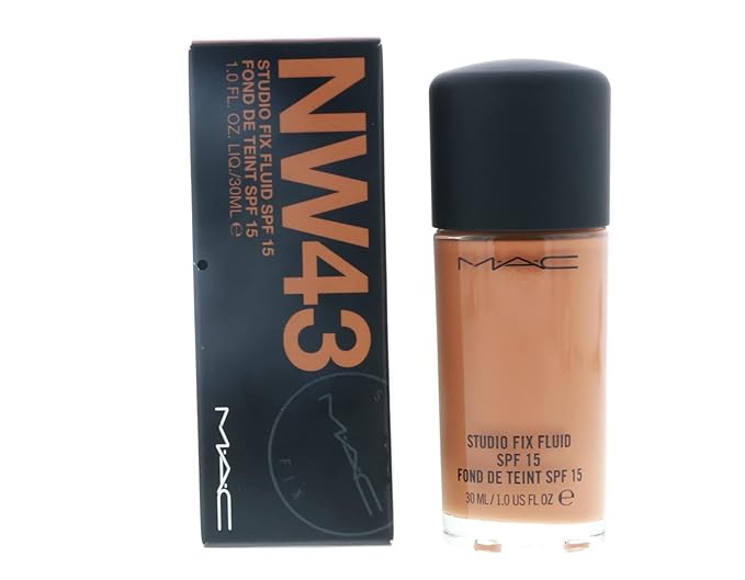 M.A.C. Studio Fix Fluid Foundation SPF 15 Boxed, NW43, 1 Count (A10)-VeraVaultWomen
