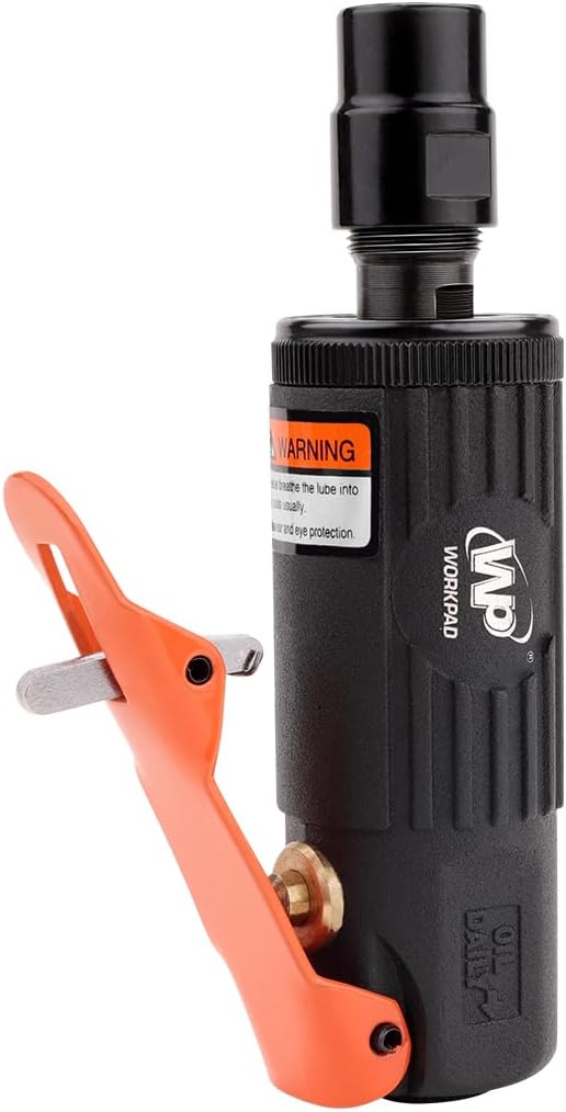 WORKPAD 12PCS Air Die Grinder Set - Straight/Angled Grinder Kit with 1/4 and 1/8 inch Collets, 10-Piece Stone Set, Pneumatic Tools