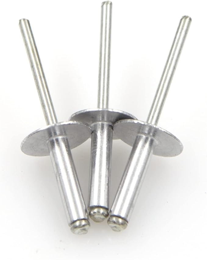 60pcs Large Flange Blind Rivets, Aluminum,Flange Diameter 5/8" (16 mm),Pop Rivets Assortment Kit Blind Rivet,3/16" x 3/4" Inch,Grip Range(13-16mm)