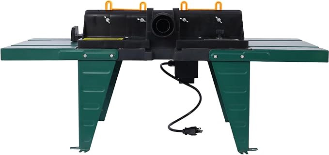 Electric Benchtop Router Table Wood Working Tool Craftsman Tool Stands Woodworking Bench Table Aluminum Strong Structure Tables for Woodworking Tasks (Green, 34")