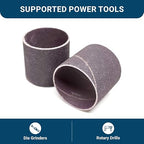 Benchmark Abrasives 1.5" x 1.5" Aluminum Oxide Abrasive Spiral Bands for Rotary Tools, Drum Sleeves for Sanding Deburring Blending Polishing on Metals Plastic Wood Rubber (10 Pack) - 80 Grit