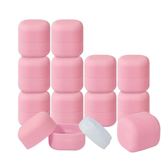 0.25 oz（7g） Empty Lip Balm Square Containers Tubes Lipstick 12 Pieces for Make Natural Lip Balm Lip Care - DIY & BPA FREE (Pink)-VeraVaultWomen
