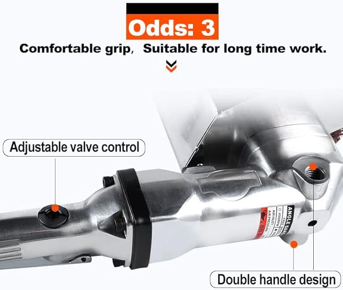 7-Inch Pneumatic Sander Heavy Duty Wet Air Sander/Polisher,Lightweight at 5.47 lbs,Adjustable Speed Up to 4500rpm Pneumatic Polisher Hand Sanding Tool