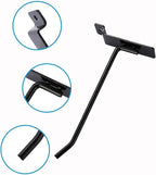 KINGDOM SOLUTIONS – 12-Pack Black Metal Slatwall Hooks (6X 4, 6X 6) – Heavy-Duty Slat Wall Accessories for Garage Organization, Retail Displays & Tool Storage Systems