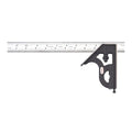 Starrett Steel Combination Square with Square Head - 12" Blade Length, Hardened Steel, Reversible Lock Bolt, Scriber, Spirit Level, 16R Graduation Type - C11H-12-16R