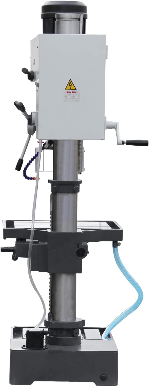 KAKA INDUSTRIAL Geared Head Drill Press,2.2kW 220V 1-Phase, Powerfeed and Auto Downfeed, 1.25 inch Steel Drilling, MT3 Taper, Digital RPM/DRO, Cast Iron Benchtop DP-32