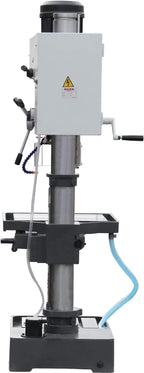 KAKA INDUSTRIAL Geared Head Drill Press,2.2kW 220V 1-Phase, Powerfeed and Auto Downfeed, 1.25 inch Steel Drilling, MT3 Taper, Digital RPM/DRO, Cast Iron Benchtop DP-32