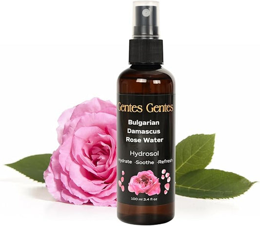 100% Pure Bulgarian Damascus Rose Water Hydrosol – Luxury Facial Toner for Hydration & Radiant Skin, Body Mist & Pillow Spray | Natural Skincare | 3.4 fl oz-VeraVaultWomen