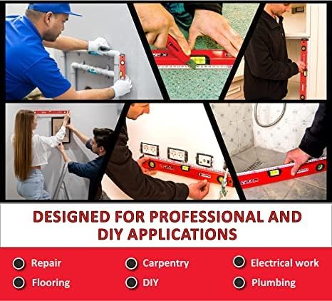 Kapro - 770 Exodus Professional Box Level - 12" - With 45° Vial & Ruler - For Leveling, Measuring, Marking, and Cutting - Features 3 Vials, Precise Straightedge, and Wall-Grip