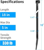 XINGO 120 PCS 18 Inch Black Large Zip Ties Heavy Duty, 330 LBS Ultra Exclusive Strong Plastic Wire Ties, Large Cable Ties Extra Long Tie Wraps For Indoor and Outdoor Use