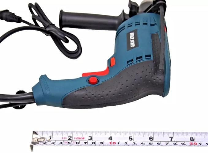 1/2" Corded Impact Hammer Drill - 9 AMP 1050W DIY Power Tool, 0-3000 RPM & 0-4500 BPM for Concrete, Brick, Masonry - Keyed Chuck with Side Handle