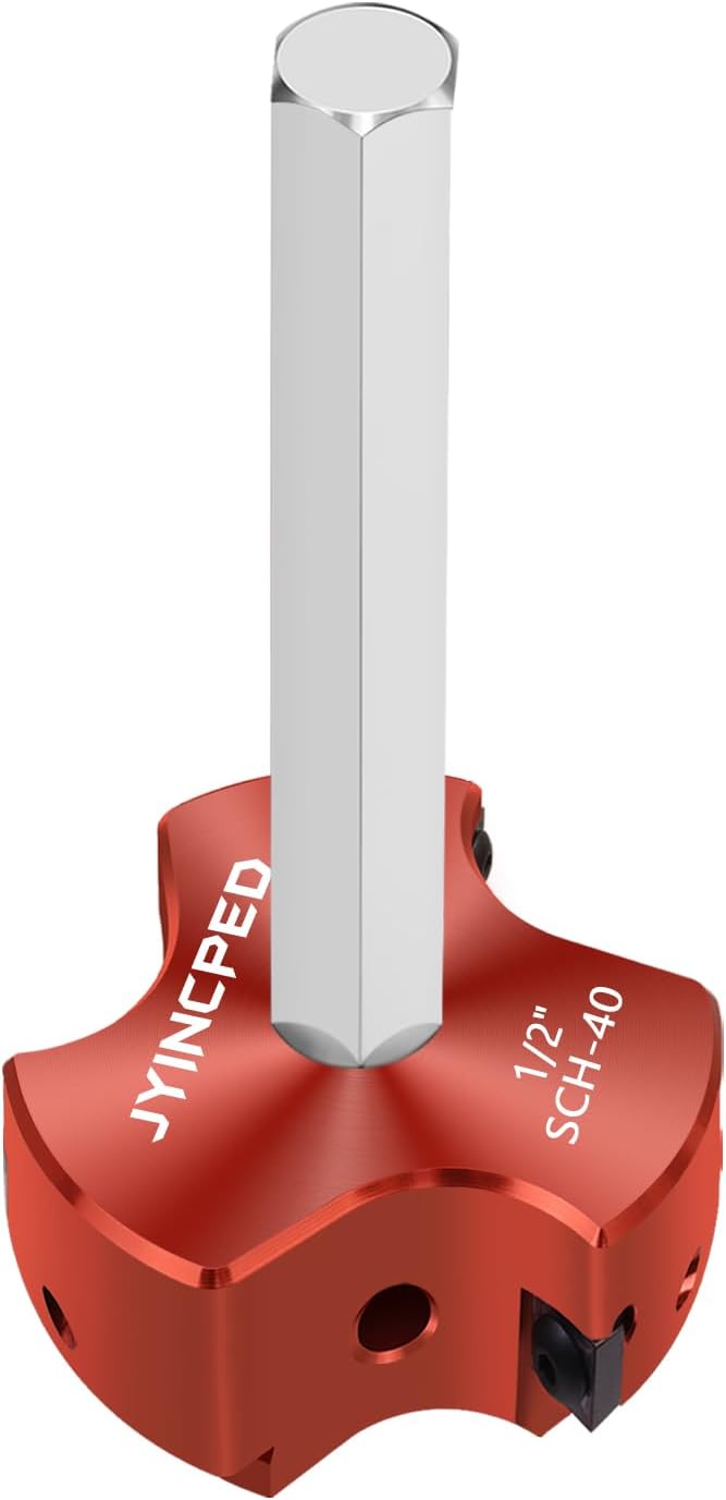 PVC Pipe Reamer 1/2 Inch Head, PVC Fitting Saver with 3 Carbide Insert,Socket Saver Plumbing Tool Plastic Pipe Fitting Reamer for Schedule 40 CPVC ABS Socket Hub,Fit Standard 1/2" Drills
